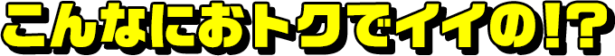 こんなにおトクでイイの！？