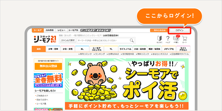 ログインの方法