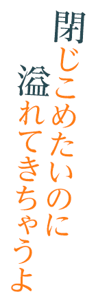 閉じこめたいのに溢れてきちゃうよ