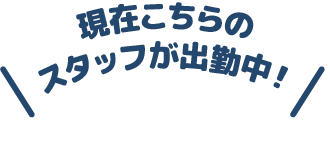 現在こちらのスタッフが出勤中！